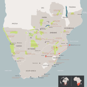 Map of Romantic mozambique escape