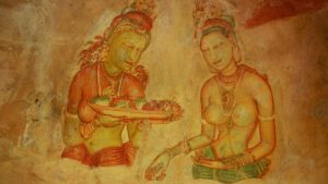 Ancient frescos on mount Sigiriya