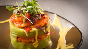 Causa mashed potato stack in Peru