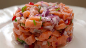 Fresh ceviche dish in Peru