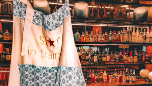 Star in Training apron hanging on Phinda Mountain Lodge bar