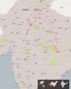 Map of Golden triangle and magnificent indian wildlife