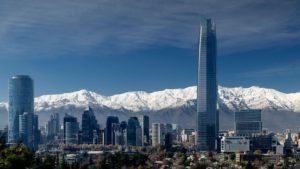 Snow on the Andes in Santiago Chile