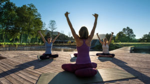 Yoga class at andBeyond Vira Vira