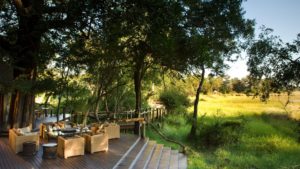 guest area overlooking the okavango delta at the old Nxabega