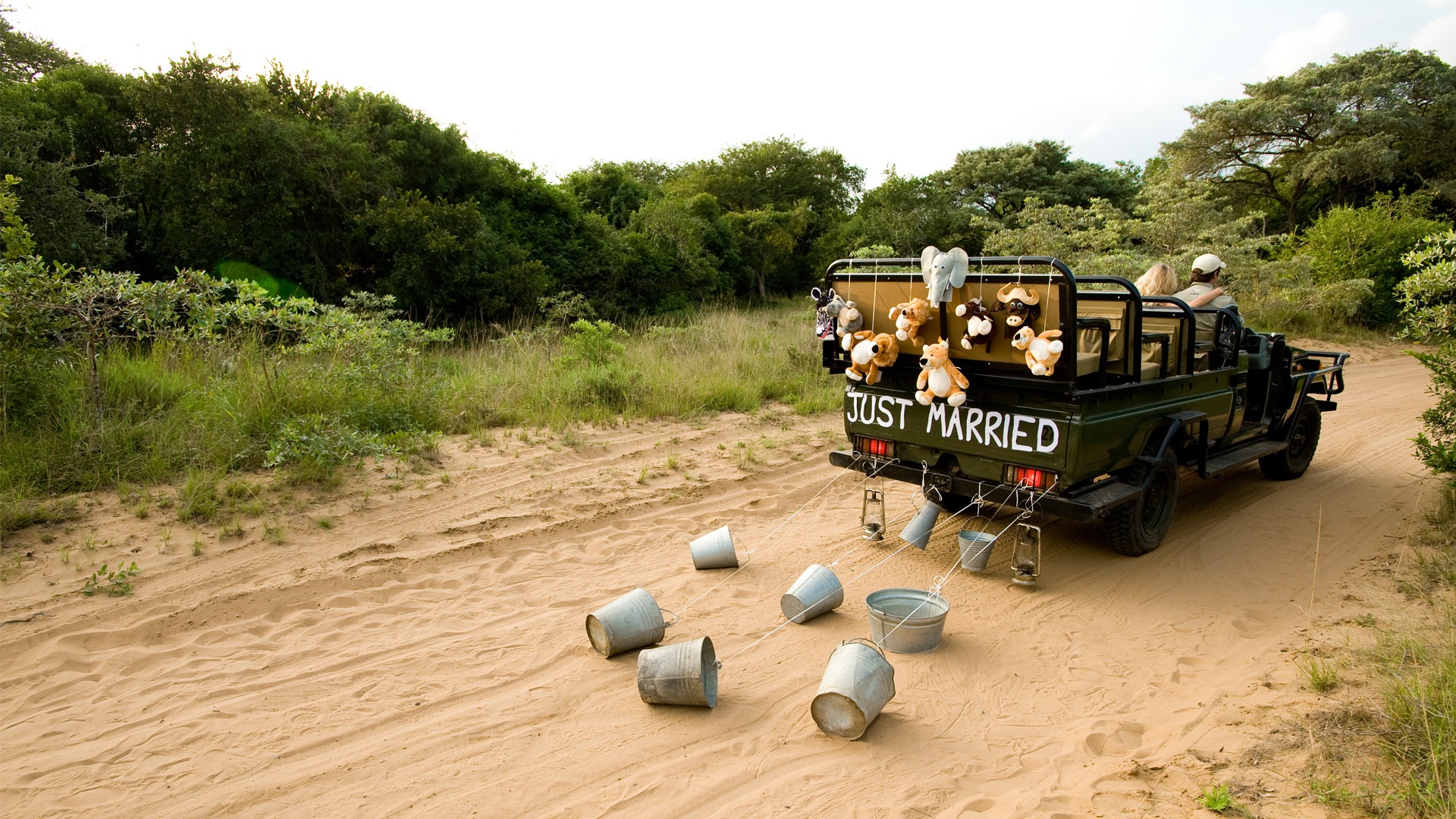 image-of-a-safari-vehicle-with-just-married-written-on-it