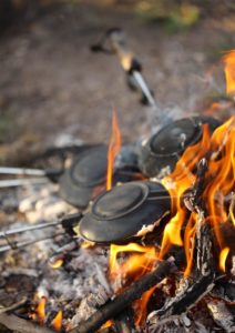 making jaffles on a fire food on a phinda safari