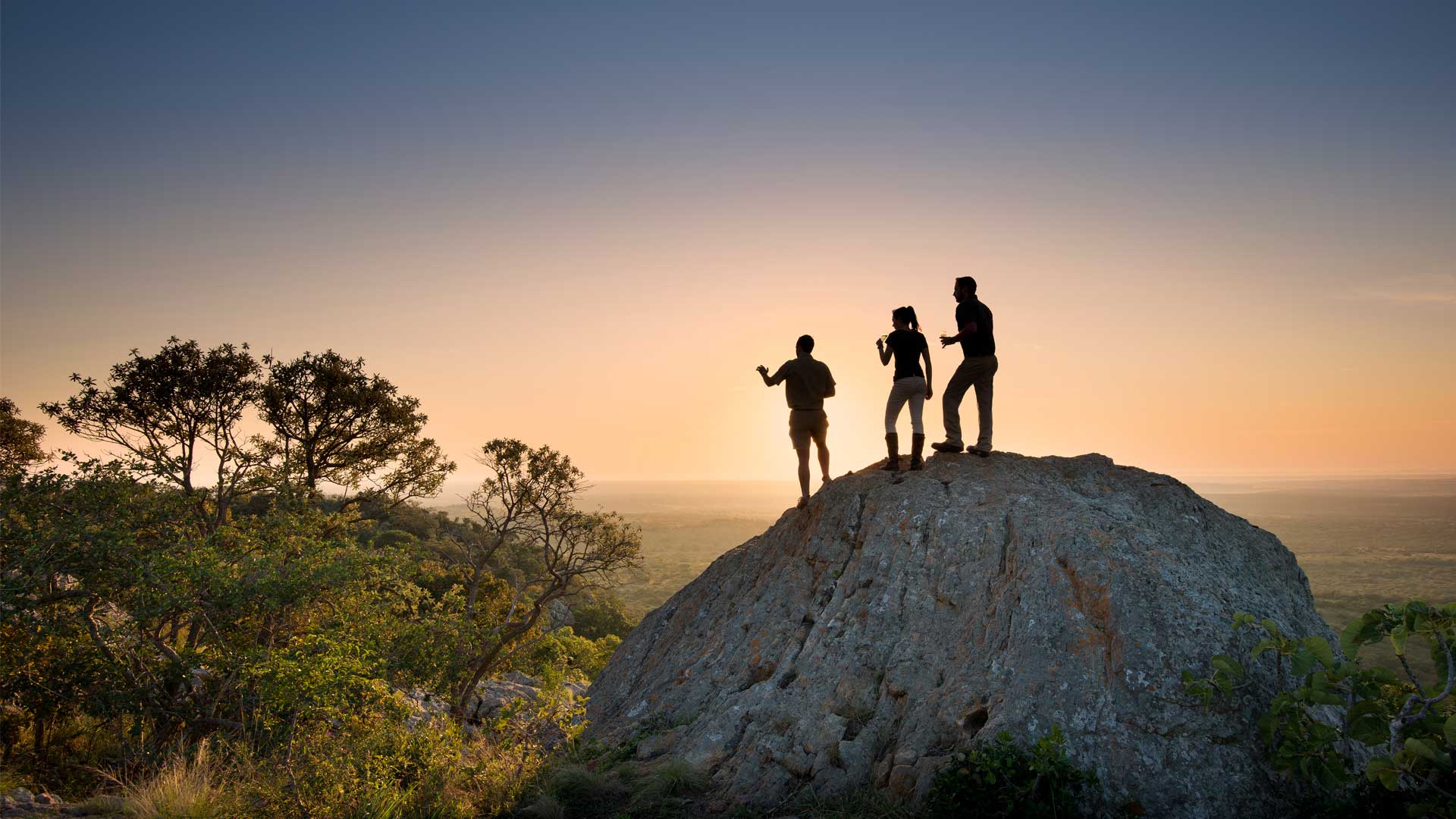 ranger point out over phinda in south africa